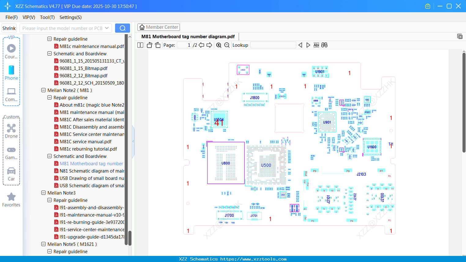 Meizu M81 Motherboard Tag Number Diagram